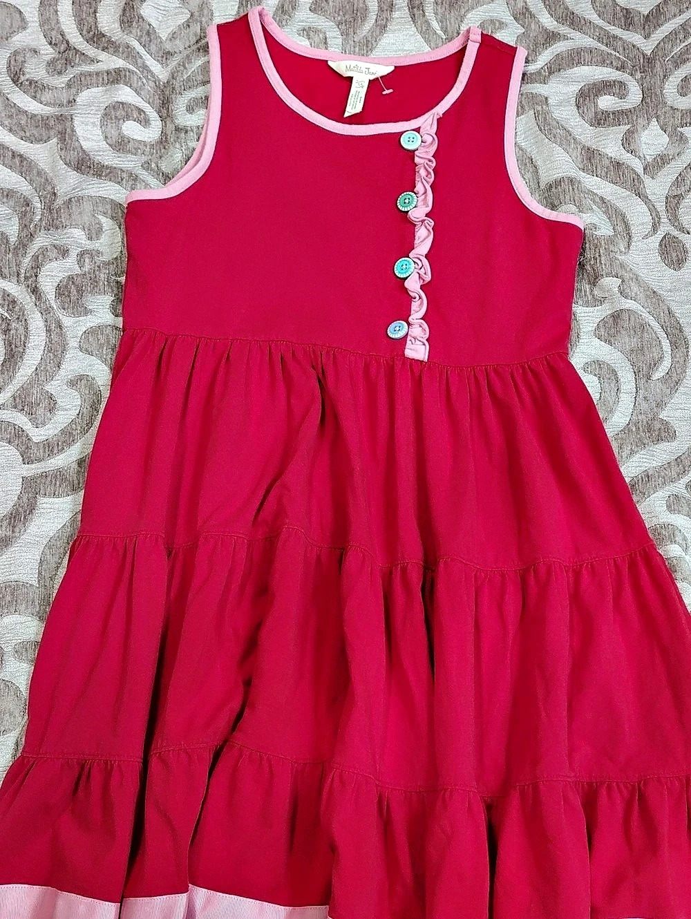 Matilda Jane Girls Size 14 Pink Tiered Dress Like New